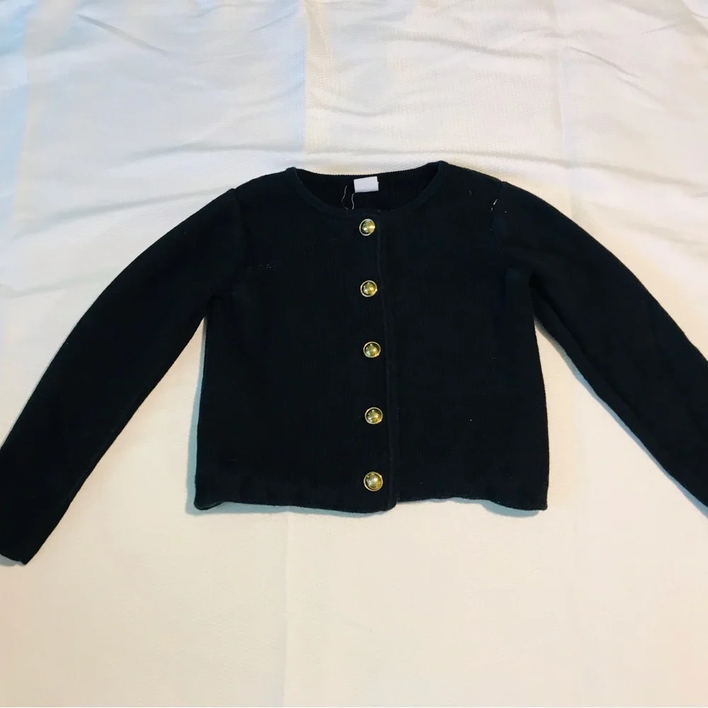GAP Black Cardigan with Gold Buttons